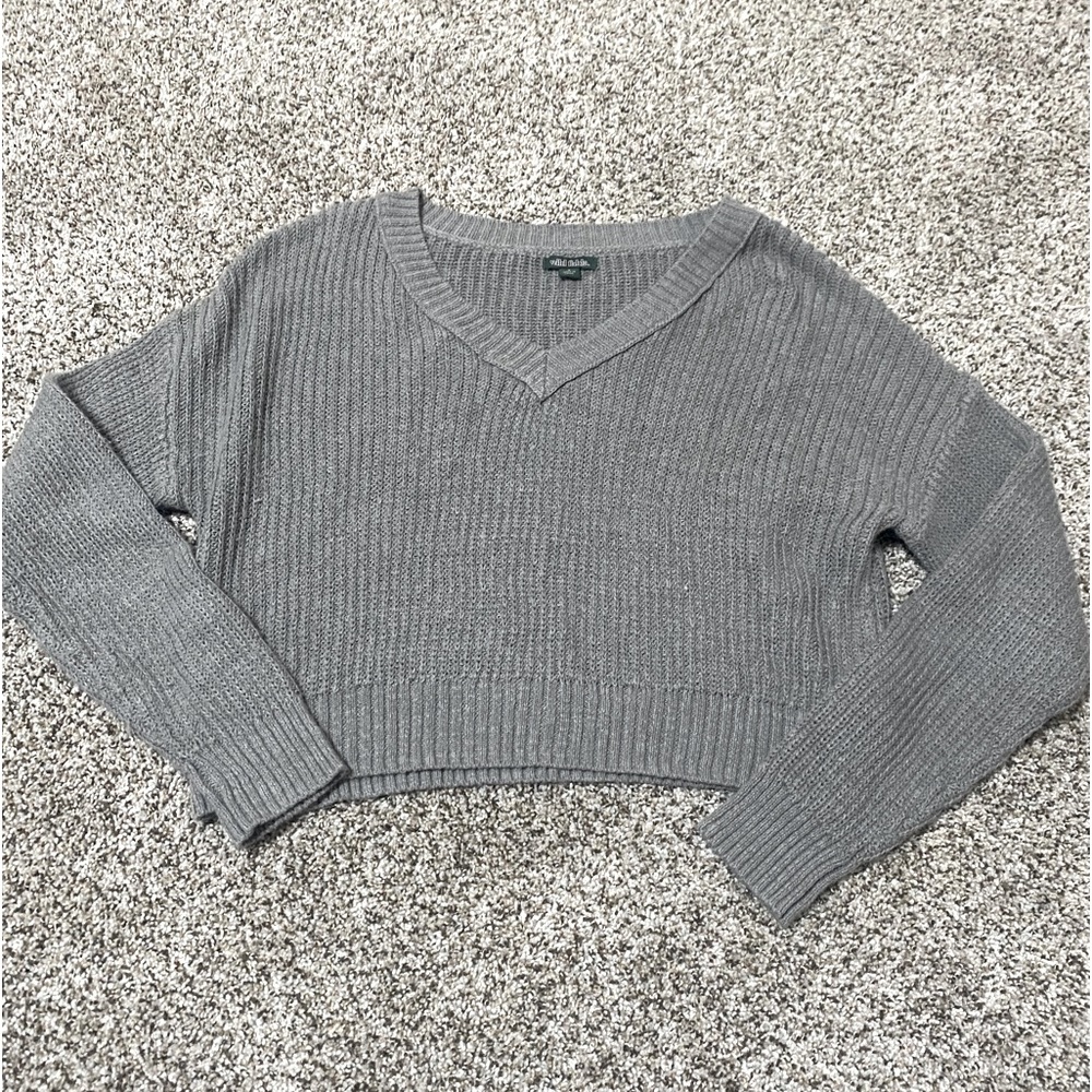 Gray Cropped Sweater